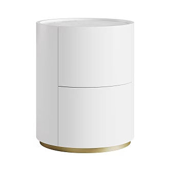 Minimalist Bedside Table Simple Bedside Table Round Bedside Table Column Bedside Table Milk White Bedside Table Storage Cabinet Locker 3d model