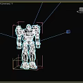 Robot Character As Mechanical Creature With Yellow Blue Armor Detailed Design And Standing Pose