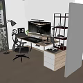 Modern computer desk 3d model