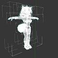 Blue Fur Cat Like Game Movie Character With Golden Crown And White Gold Outfit