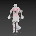 Man In Pink Soccer Jersey Juggling Soccer Ball On Dark Background