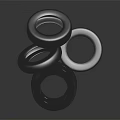 Stacked Car Tires Display With Shiny Surface And Textured Design Details