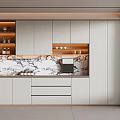 Modern Cream Style Wine Cabinet Sideboard 3d model