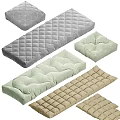 Decorative Throw Pillows with Quilted Diamond Pattern in Light Green Gray Beige Colors
