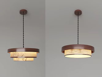 New Chinese Zen Chandelier Combination 3d model