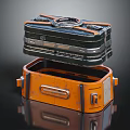 Orange And Black Equipment Case Stacked Design With Handle Latch Durable Professional