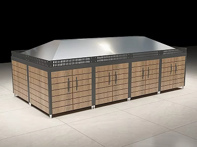Modern Display Cabinet Shelf With Wooden Doors Metal Frame And Top Surface 3d model