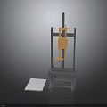 Modern Metal Frame Furniture With Orange Components And White Panel Display Stand