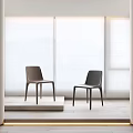 Modern Leisure Chairs Brown And Dark Gray In Bright Room With Large Windows