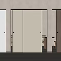 Modern Interior Sliding Doors With Wood And White Panels For Space Partition Design