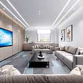 Modern Service Hall Interior With Sleek Floors And Reception 3d model