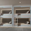 Hotel Guest Room With Circular Corrugated Ceiling Ambient Lighting Decorative Column Workstations And Sofa Seating