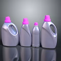 Various Sizes Laundry Detergent Bottles With Silver Bodies And Pink Caps As Daily Necessities