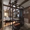 Modern Hallway Interior Design With Staircase Concrete Walls Wooden Door Lighting