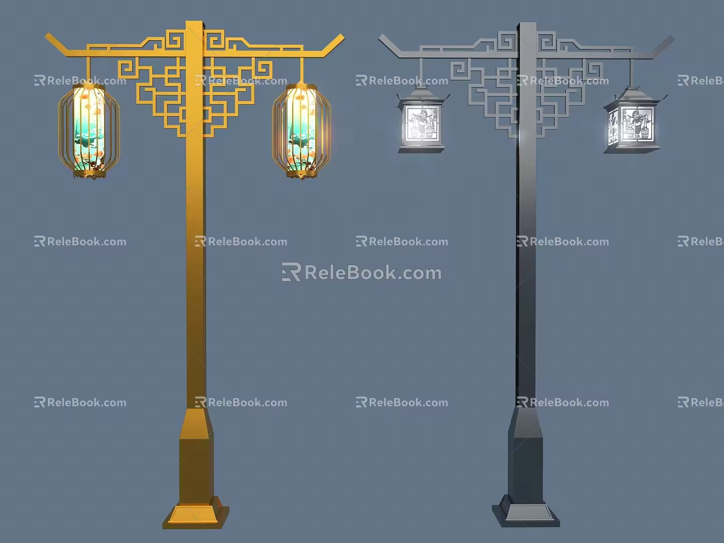 Chinese landscape lamp 3d model