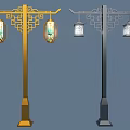 Chinese landscape lamp 3d model