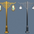 Chinese landscape lamp 3d model