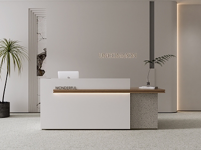 Modern Front Desk Reception Desk 3d model