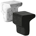 Modern Black And White Marble Texture Side Tables For Home Decor 3d model