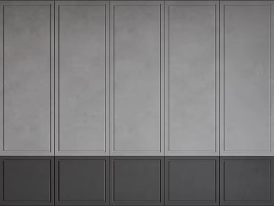 Modern Interior Wall Wainscoting With Gray And Dark Gray Panel Design 3d model