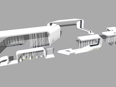 Modern Pergola Outdoor Structure With Open Geometric Frame And Shade Design 3d model