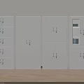 Office Interior With Multiple Design File Cabinets Including Drawers And Glass Doors