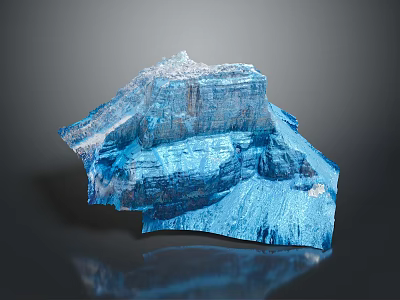Blue Layered Rock Landscape With Natural Stone Formation And Reflective Surface 3d model