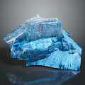 Blue Layered Rock Landscape With Natural Stone Formation And Reflective Surface