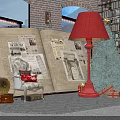 Giant Open Book Photo Spot With Red Floor Lamp Christmas Tree And Gifts