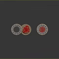 Patterned Decorative Storage Boxes With Red Powder Inside And Textured Base