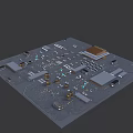Detailed Electronic Circuit Board With Integrated Chips And Various Electronic Components 3d model