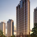 Modern High Rise Residential Buildings With Glass Facades And Surrounding Trees