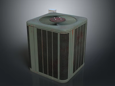 Air Conditioning Outdoor Unit With Grille Design And Top Component For Cooling System 3d model