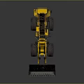 Yellow Heavy Duty Construction Loader With Big Tires And Front Bucket