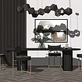 Modern Dining Table and Chair Combination 3d model