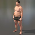 Game And Movie Male Character Shirtless In Black Shorts Standing Pose
