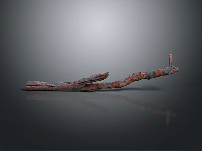 Rusty Old Industrial Equipment Metal Part Mechanical Arm Bracket Long Curved Structure 3d model
