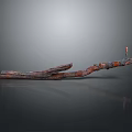 Rusty Old Industrial Equipment Metal Part Mechanical Arm Bracket Long Curved Structure