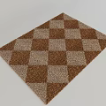 Classic Checkerboard Pattern Square Carpet In Brown And Beige Color Tones 3d model