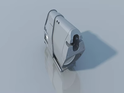 Modern Metallic Swing Door with Hinge Mechanism and Sleek Structural Design 3d model