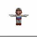 Cartoon Man In Racing Suit With Cap And Arms Outstretched Standing Pose