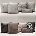Modern Throw Pillows With Textured Patterns Logo Details And Metallic Accents In Neutral Tones