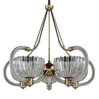 Vintage Chandelier Barroville Murano 3d model