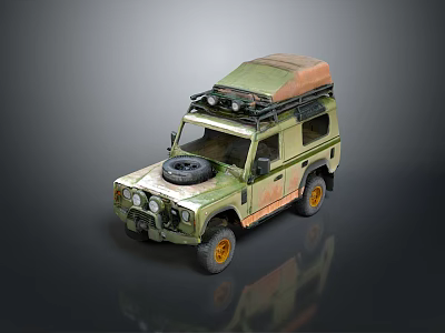 Military Green Battle Tank Featuring Turret And Tracks On Gray Surface 3d model