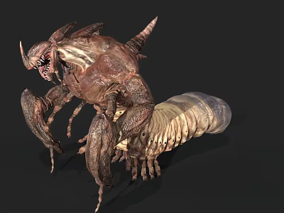 3D Rendered Fantasy Monster With Spiked Limbs And Carapace Body Design 3d model