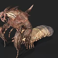 3D Rendered Fantasy Monster With Spiked Limbs And Carapace Body Design