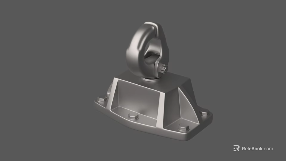 Metal Industrial Mounting Component With Hook And Solid Base Design For Heavy Duty Applications 3d model
