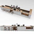 Coffee shop bar table 3d model