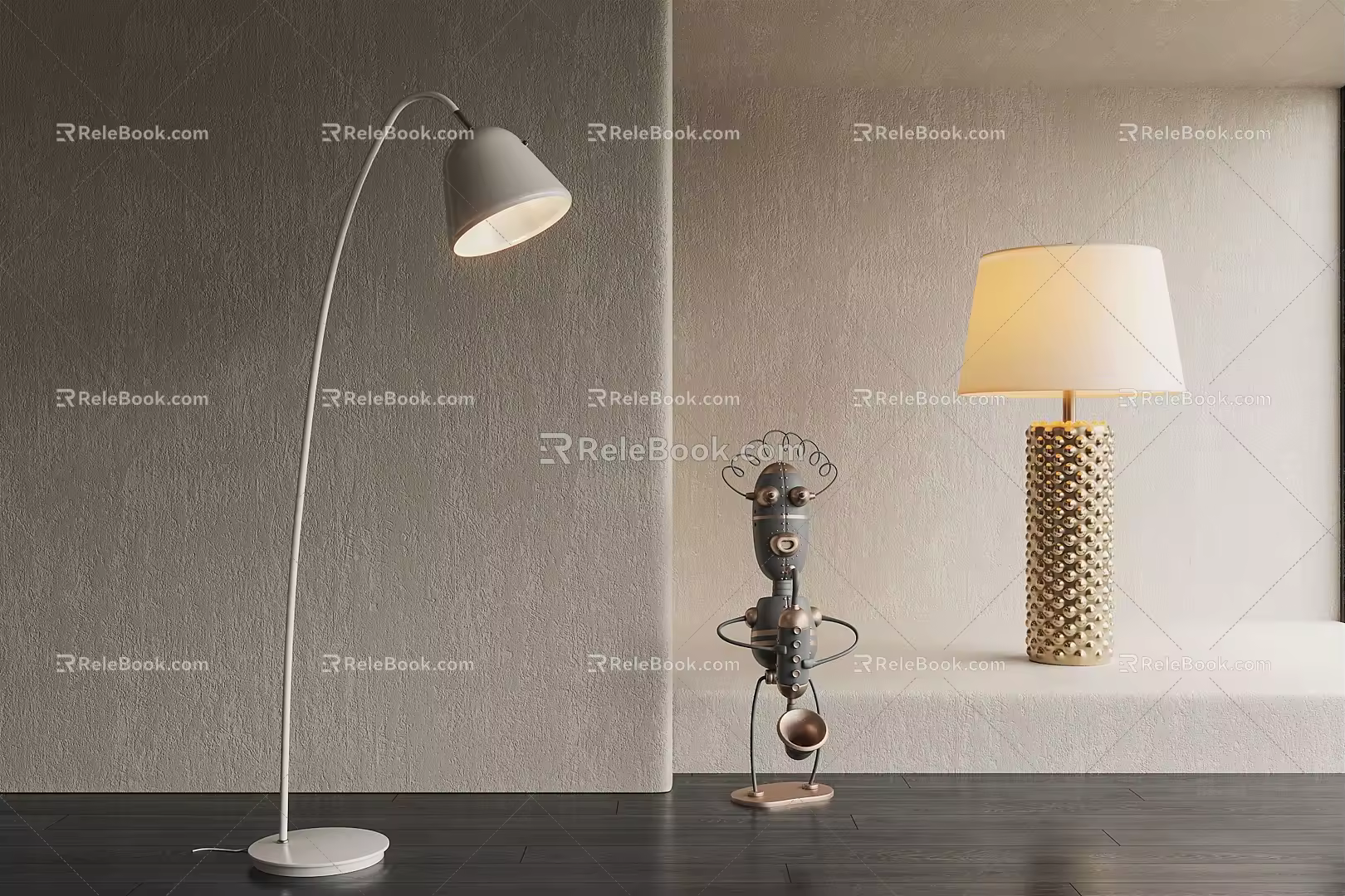 Modern Minotti lamp combination 3d model