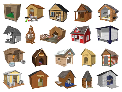 Garden Decorative Small Houses With Various Styles And Creative Designs 3d model